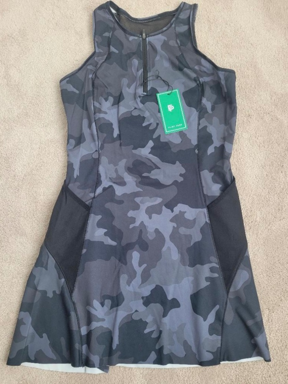 FLINT PARK Women's Ace Tennis Dress Size Large Black Camo